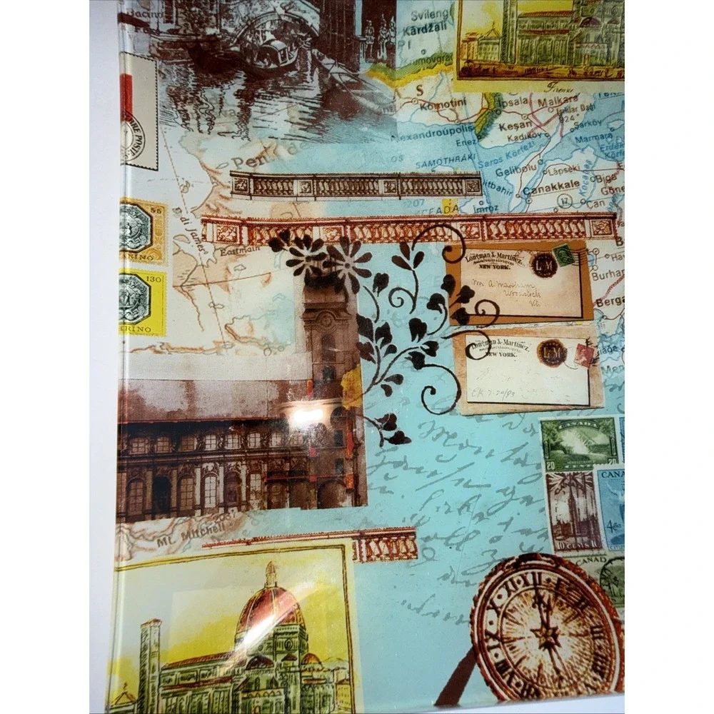 Set‎ 2- Postcard Photos Glass Plates Reverse Decorated Italy France Fringe 8